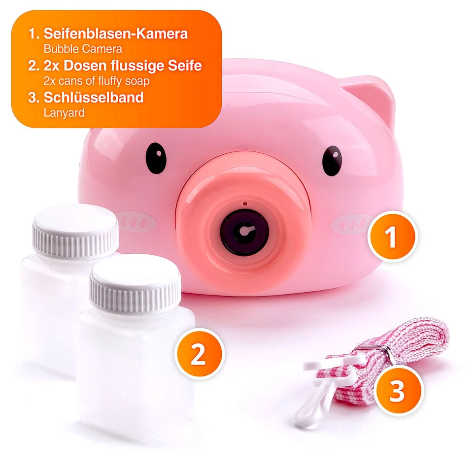 Seifenblasenmaschine Seifenblasen-Pistole Bubble-Machine Kamera Kids Bubble-Gun - Bild 2 von 4