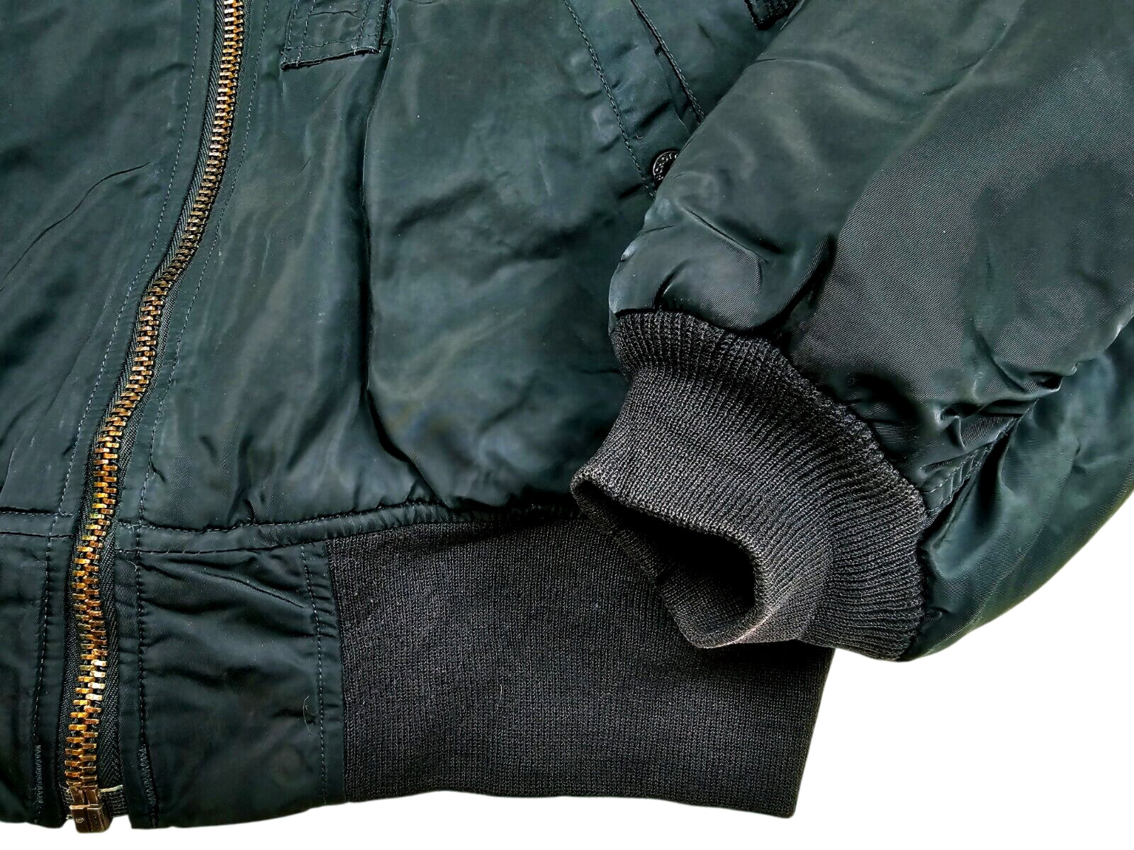 *HOT VTG Men SCHOTT FLYER'S B-15 BOMBER MILITARY FLIGHT FUR COLLAR TEAL Jacket M