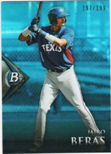 JAIRO BERAS RC 2014 BOWMAN PLATINUM ROOKIE BLUE REFRACTOR /199 SP CARD # BPCP92