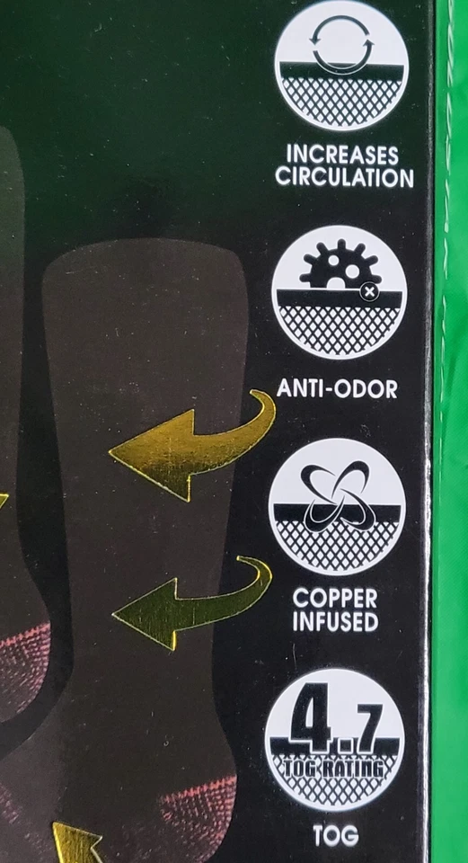 Lote de 2** Pack Calcetines Goldstar Cobre Calefactables Negros Relieve Atlético Talla: 9-15 Foto 3 de 4