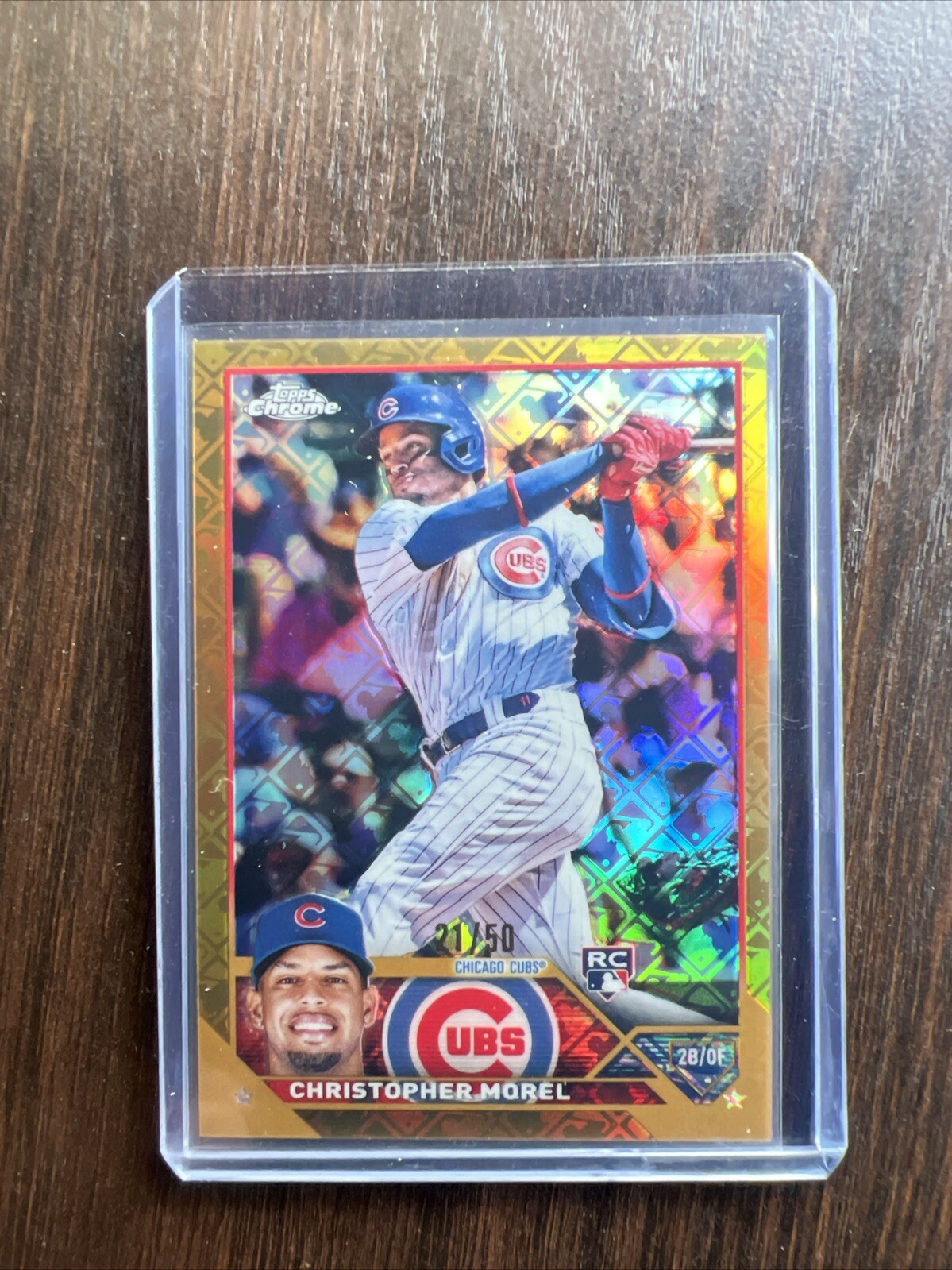 2023 Topps Chrome Logofractor Christopher Morel Gold /50 RC Chicago Cubs
