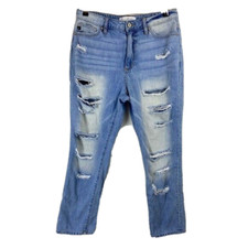KanCan 28 High Rise Mom Boyfriend Jeans Ripped