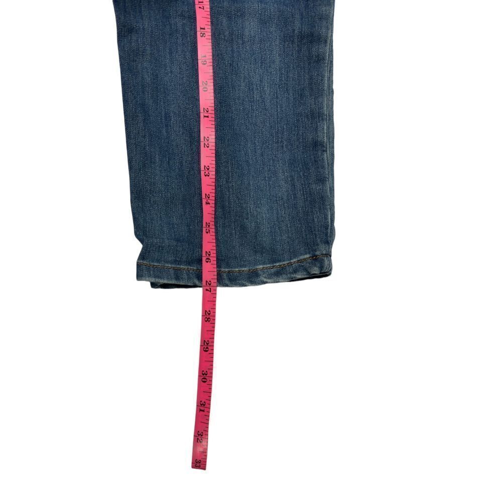 Boho Distressed Denim Patchwork Pull-On Adjustabl… - image 5