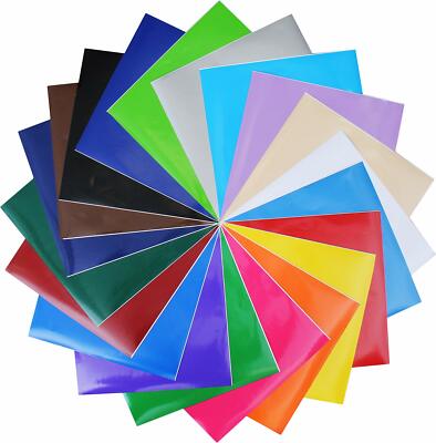 Threadart 20 Color Premium Self Adhesive Sign Vinyl Film Set - 12''x12'' Sheets