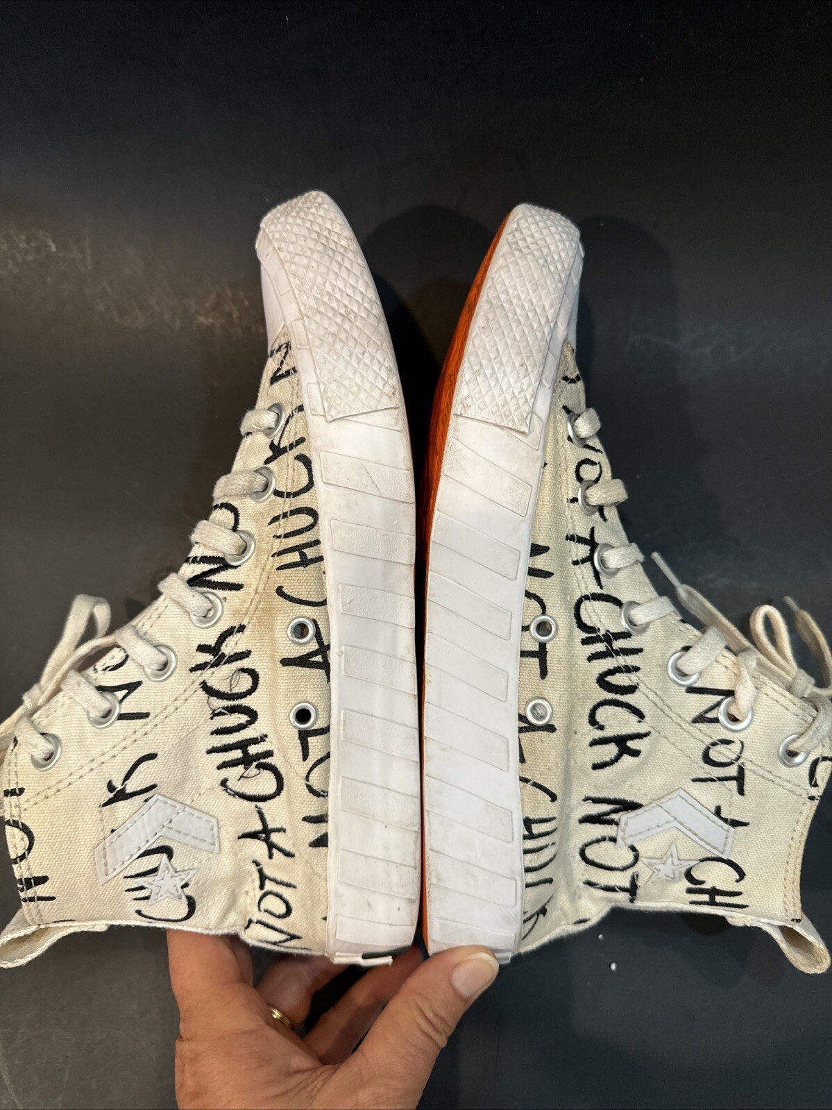 SAOLA Scarpe da ginnastica Converse UNT1TL3D Hi Not A Chuck taglia 5 bianco arancione sneakers