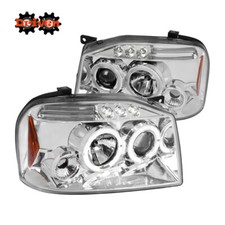 For 01-04 Nissan Frontier Dualhalo Led Projector Chrome Housing Custom Headlight