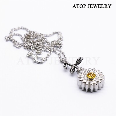 NEW Sunflower Urn Necklace for Ashes Cremation Memorial Jewelry Keepsake Locket