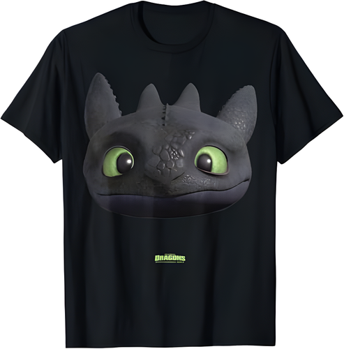 Toothless Night Fury Big Face Costume 3D Kids Adults T-Shirt