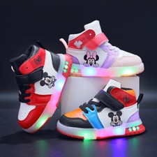 Boys Girls LED Light Up Trainers Sneaker Kids Luminous Flashing Glow Sport Shoes