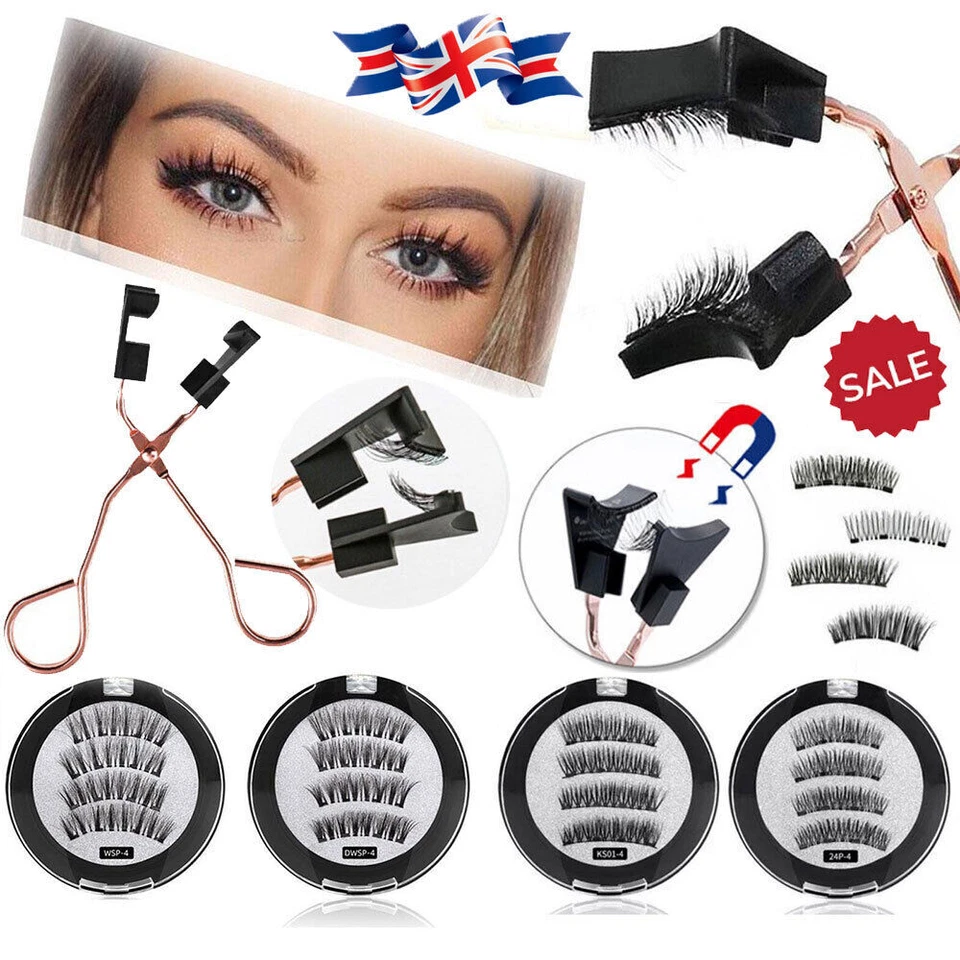 E-HOMEBESTBUY Magnetic Eyelash Set Curler Clip Quantum Kit False Eyelashes 3D Eye Lashes Tool