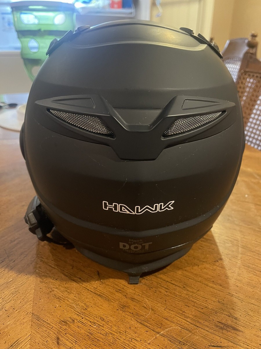 Hawk ST-1198 Black Transition 2-in-1 Motorcycle HELMET Size SMALL W/Hawk  Comms