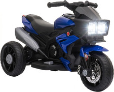 6V Kids Motorcycle Toddler Ride-On Toy 3-Wheel Music Horn Blue Battery-Operate