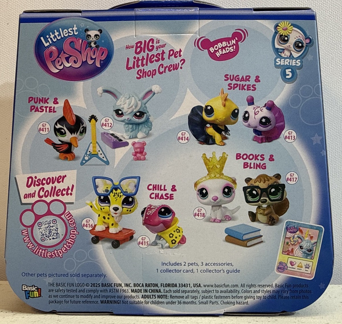 Littlest Pet Shop G7 Series 5 PET PAIRS # 411 & 412 (PUNK & PASTEL