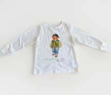 New Polo Ralph Lauren Boys Polo Bear T Shirt White Size 2 90/52-90