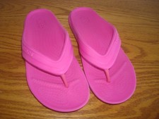 Genuine Crocs Flip Flop Sandals Dark Pink Size J2
