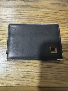 Dunhill Compact Bifold Cardholder ID Wallet Black Leather Minimalist Quiet Luxe