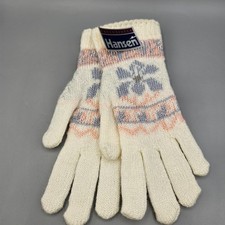 Vintage Hansen Gloves Set Nordic Folk Made USA Acrylic 90s Winter Knit