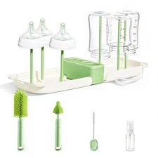 Portable 7-in-1 Baby Bottle Brush Set, Travel Cleaner Kit for Green
