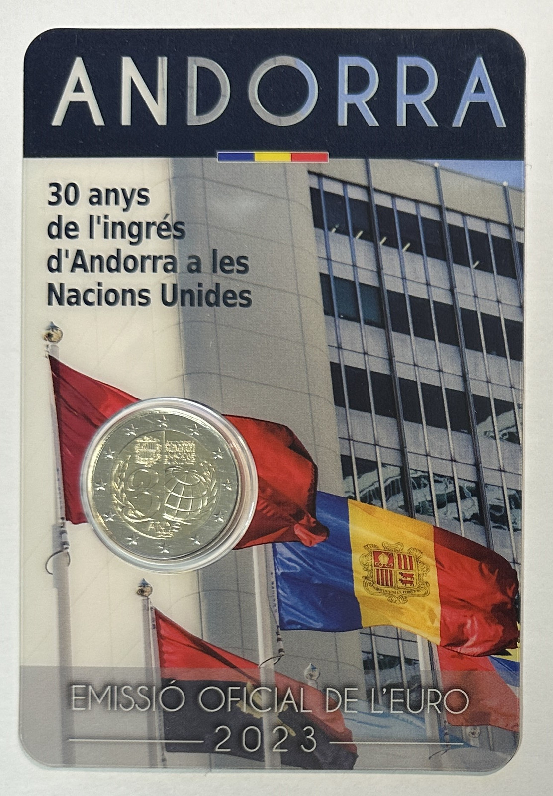 ANDORRE - 2 Euro Commémorative 2023 (Adhésion aux Nations Unies) Qualité : BU