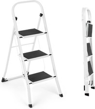 3 Step Ladder | Portable Folding Ladders | Lightweight Sturdy Steel Ladder