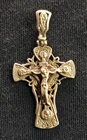 Russian Nordic Style CROSS Pendant STERLING SILVER 925 CRUCIFIX Jesus Virgin Mar