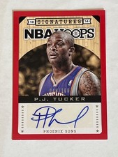 2013-14 PANINI HOOPS RED BORDER P.J. TUCKER AUTO AUTOGRAPH #046/100