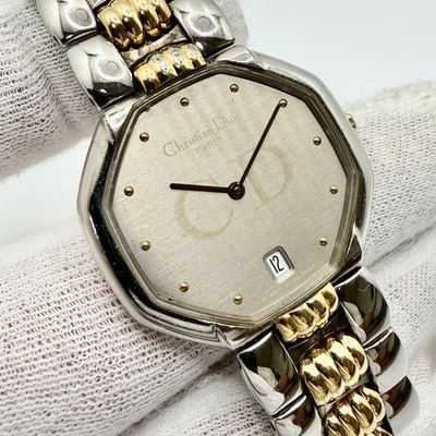 Christian Dior 45.204 Octagon Date Good Quartz Two-Tone SS Combi 31mm Boys Watch - Image 1 of 4
