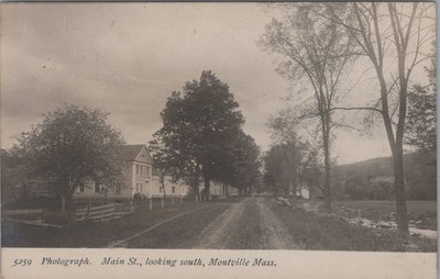 Main Street Looking South Montville MA 1907 Village Scene DeMars RPPC Postcard