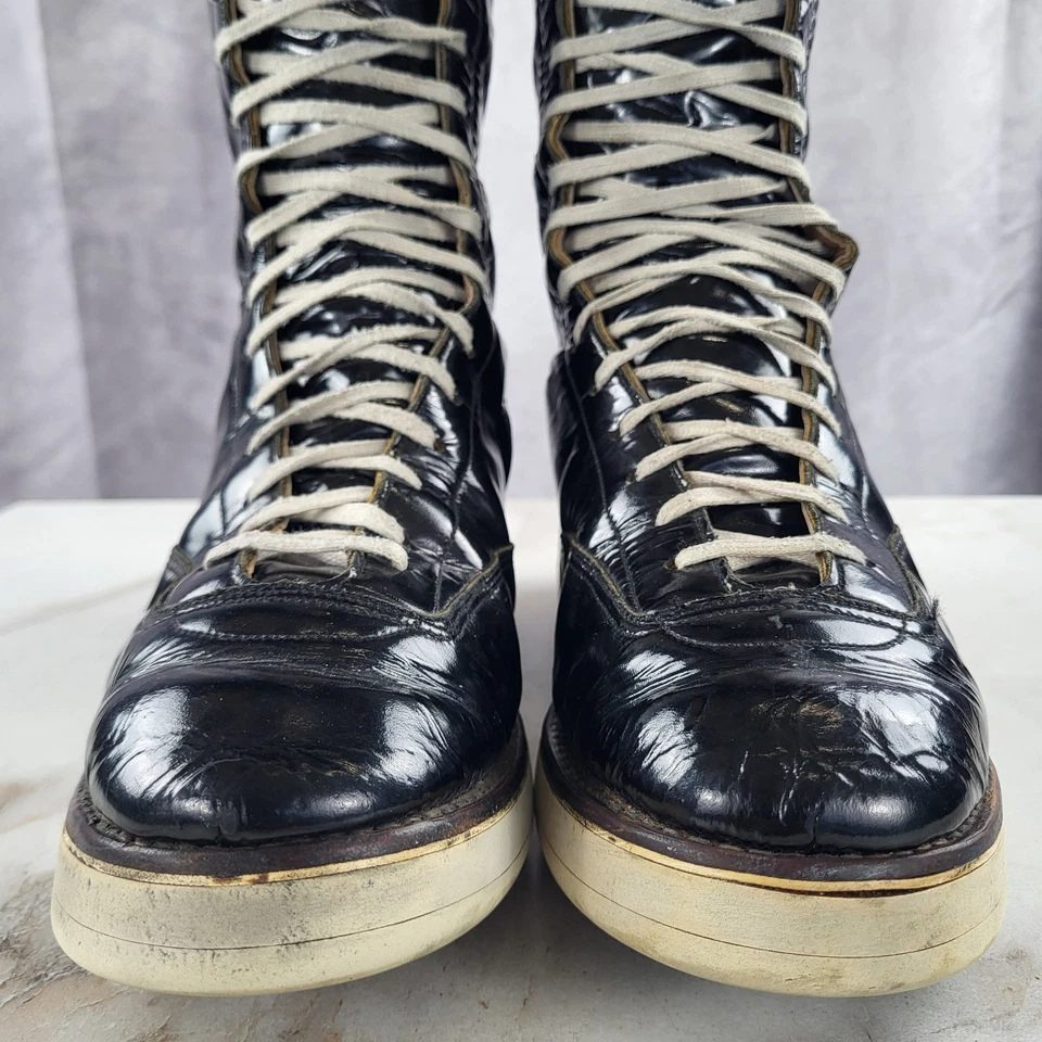 Vintage Leather Pro Wrestling Boots Men's Size 11 - Image 3 of 4