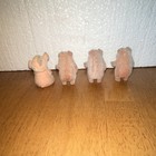 Set of 4 Pink Flocked Vintage Pig Collectibles Figurines Animal Class Pig Decor — photo 2