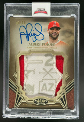2019 TOPPS TIER ONE ALBERT PUJOLS JERSEY PATCH AUTO #D 07/10