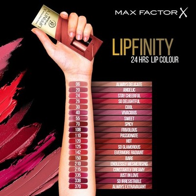MAX FACTOR Lipfinity Lip Color 24Hrs Lippenstift NEU OHNE TOP BALSAM.
