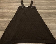 FOREVER DARK BROWN SLEEVELESS BUTTON DETAIL A-LINE SHORT DRESS ( SIZE M )