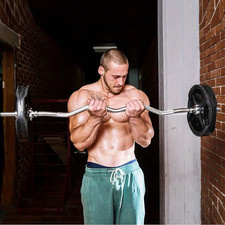 EZ Bar 4ft Curl Barbell with 2 Spring Clips - Weightlifting Bar for Strength Tra