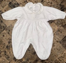 Vintage Baby Dior Embroidered Crest Romper Footie