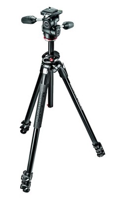 MANFROTTO MK290DUA3-3W Dreibein Stativ, Schwarz, Höhe offen bis 55 mm