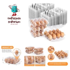 160 Pack Egg Cartons Cheap Bulk 12 Count Clear Empty Egg Cartons for Chicken ...