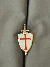 York Rites Shield Shape Sword Cross Knights Templar Lapel Tac Pin Freemason NEW!