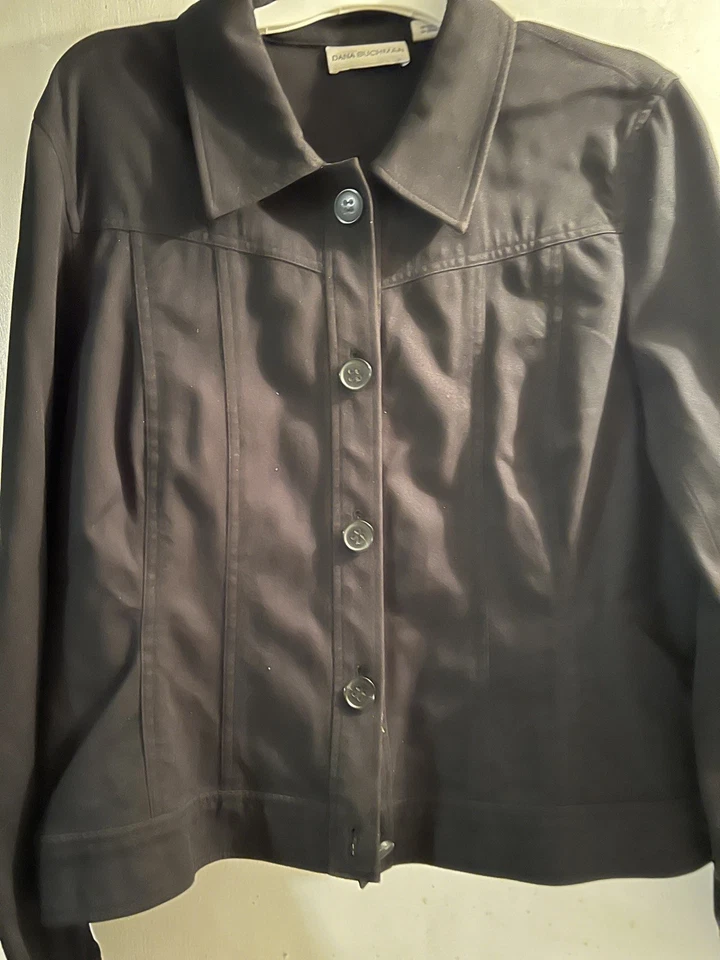 Chaqueta Dana Buchman Mujer Negra Talla 14 Denim Chaqueta Foto 2 de 4