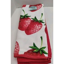 Set Of 5 Strawberry  Red Dish Towel Set 2 Strawberry 3 Red 15 X 26