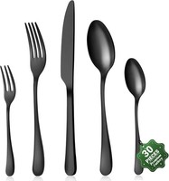 Besteckset 30-Teilig Edelstahl Schwarz SpüLmaschinenfest FüR 6 Personen