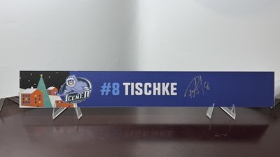 Jacksonville Icemen #8 Tischke Signed Locker Room Nameplate ECHL Hockey Auto