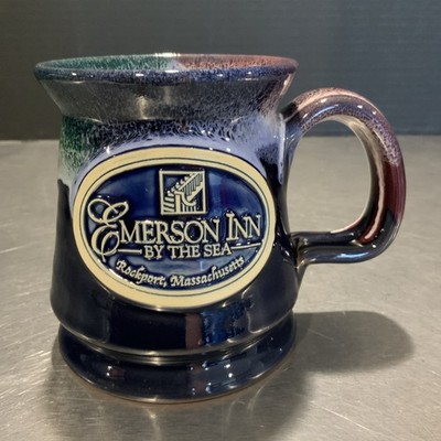 Emerson Inn By The Sea Deneen Pottery Purple Blue Drip 13oz. Coffee Mug Cup