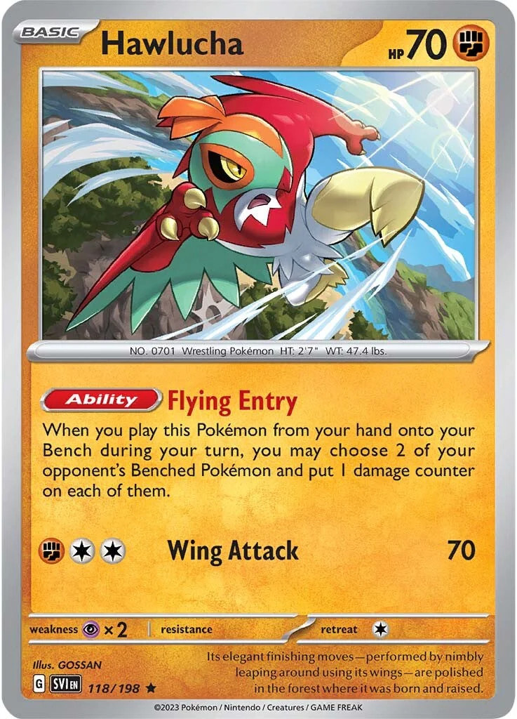 Pokemon TCG Hawlucha (118/198) [Scarlet & Violet: Base Set] Lightly Played Holof