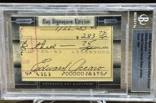 Eddie Arcaro Horse Race Jockey Legend On Check Signature Beckett Authenticated🔥