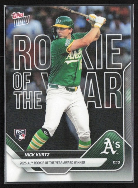 2025 Topps Now AL Rookie of The Year Nick Kurtz RC Oakland Athletics #OS-2