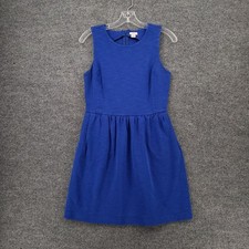 J Crew Dress Womens S Small Blue Mini A Line Sleeveless Stretch Back Zip Casual