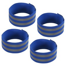 Reflective Bands for Arm Wrist Ankle Leg 14x2 Inch Strip Blue 4 Pack