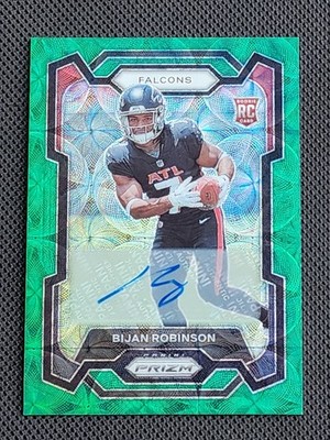 2023 BIJAN ROBINSON Panini Prizm RC GREEN SCOPE PRIZM AUTO #/75 Autograph 