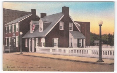 Barbara Fritchie Home Frederick MD Hand-Colored Albertype Postcard Historic